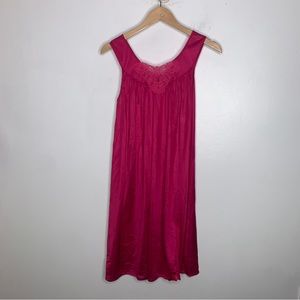 vintage‎ lorraine nylon nightgown Medium Pink Sleeveless Midi CP80